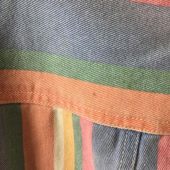 Vintage Pastel Striped Denim Vest - Picture 6 of 6